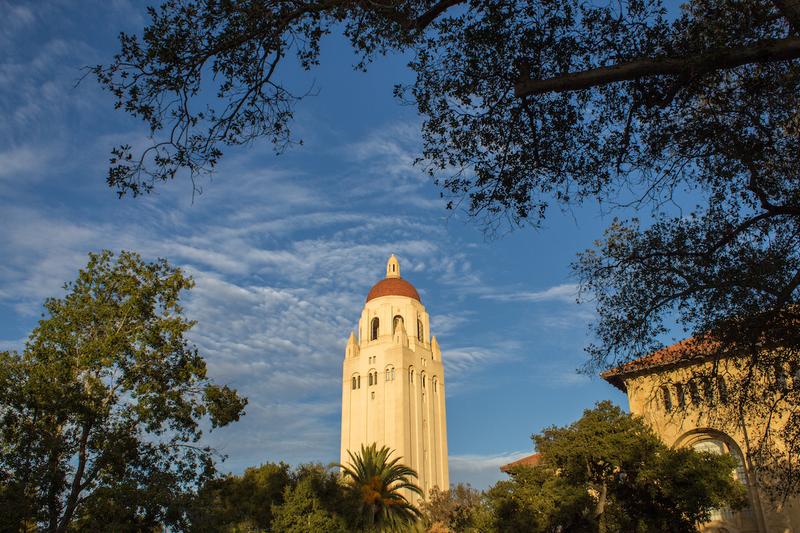 Hoover Tower at dusk my first month at Stanford